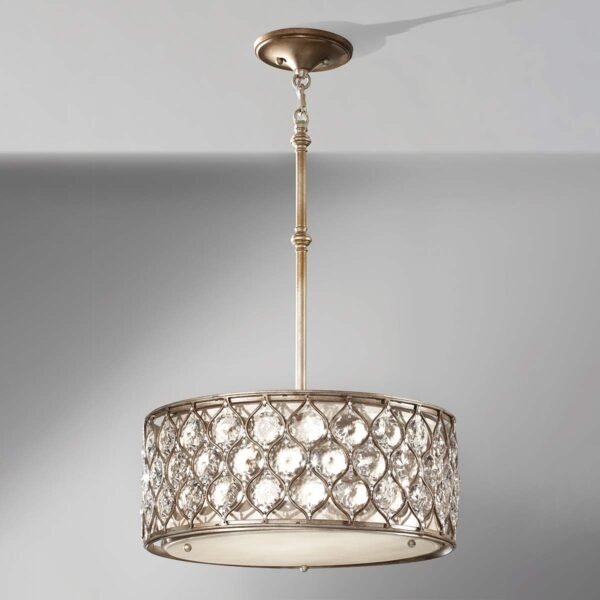 Kryształowa Lampa wisząca Lucia Feiss FE-LUCIA-B lampa salonowa, do sypialni/ Oksydowany srebrny Glamour