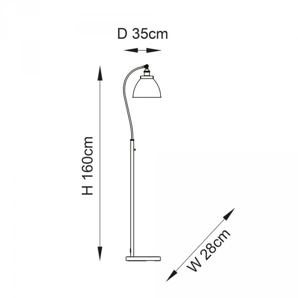 Czarna lampa podłogowa metalowa regulowany klosz retro industrialna klasyczna uniwersalna Franklin 98753 ENDON