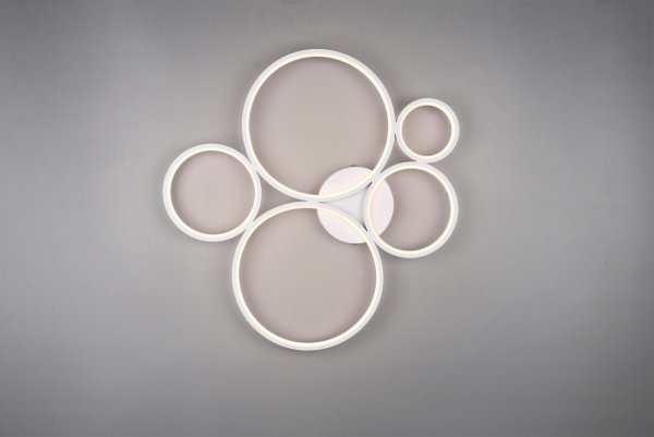 Nowoczesny plafon lampa sufitowa LED biała metalowa designerska minimalistyczna koła RONDO 622610531 Trio