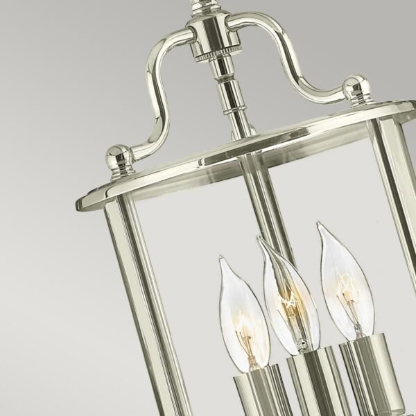 Lampa wisząca świecznik Hinkley Lighting Gentry HK-GENTRY-P-S-PN klasyczny dworkowy żyrandol świecznikowy polerowany nikiel