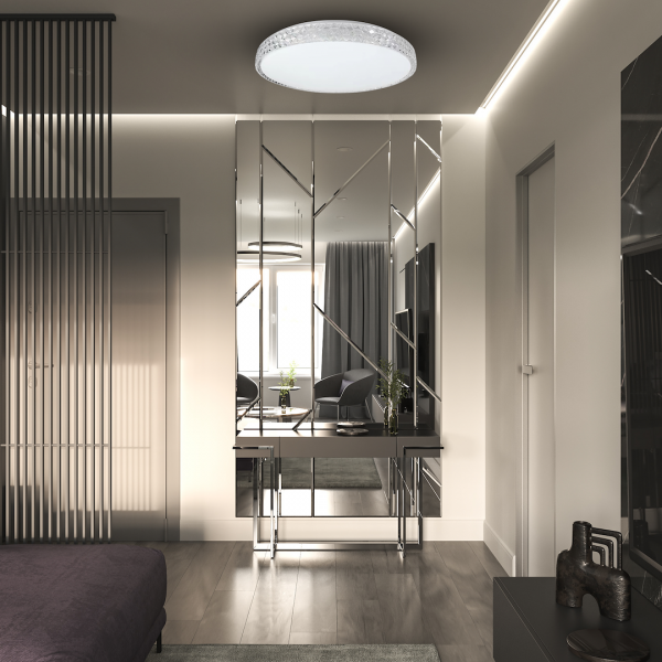 Dekoracyjna oprawa sufitowa plafon LED glamour z ozdobnymi kryształkami SHINY ML8499 Milagro 