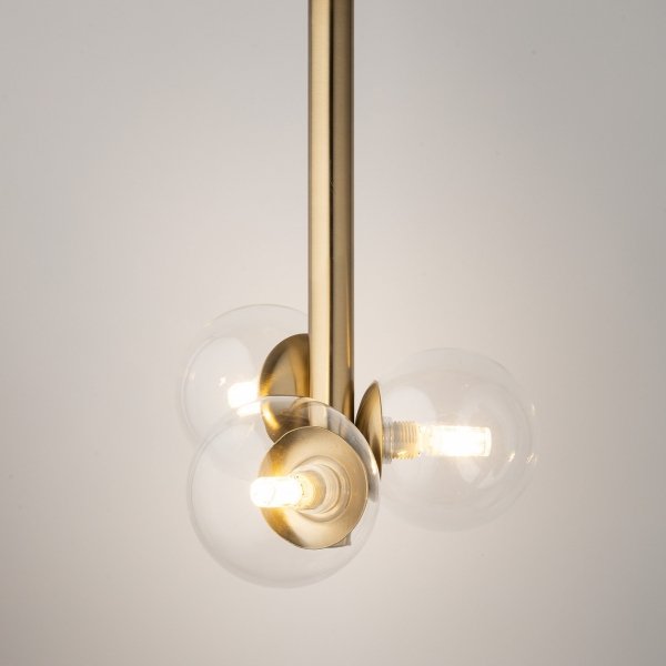 Lampa wisząca sufitowa Perla Lux 3 Sigma 40852 złoty szczotkowany/ transparentny
