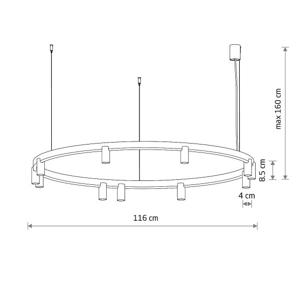 Geometryczna Lampa wisząca FOURTY ROUND LED XI Nowodvorski 12287 Nowoczesny żyrandol minimalistyczny Beżowy