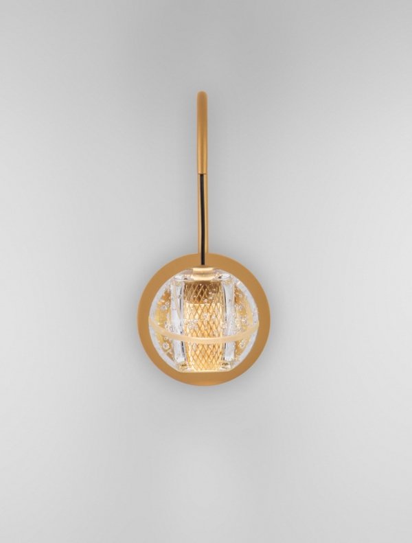 Oryginalny Złoty Kinkiet Szklana Kula w Stylu Art Deco LUCES EXCLUSIVAS CUYO LE44211