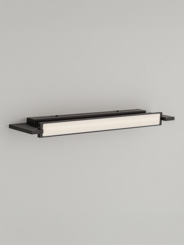 Lampa ścienna kinkiet LED nad lustro podłużny czarny minimalistyczny IP44 ALFAJAR LE45778 Luces Exclusivas