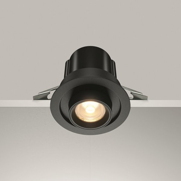 Czarna Nowoczesna Oprawa Wpuszczana Downlight HIDDEN Maytoni DL095-01-10W3K-B LED 10W