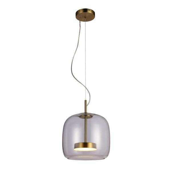 Designerska lampa wisząca led 10W Caste Italux PND-17760A-BRSS-CL nad stół do jadalni