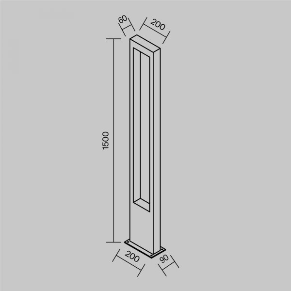 Lampa stojąca ogrodowa zewnętrzna słupek nowoczesna LED metalowa grafit prostokąt Bonn MAYTONI O425FL-L20GF