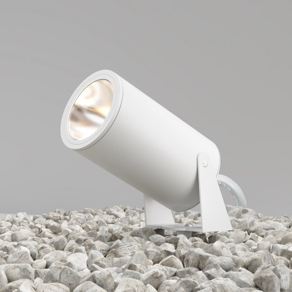 Nowoczesne oświetlenie zewnętrzne LED aluminium biały regulowana tuba Bern MAYTONI O050FL-L30W3K