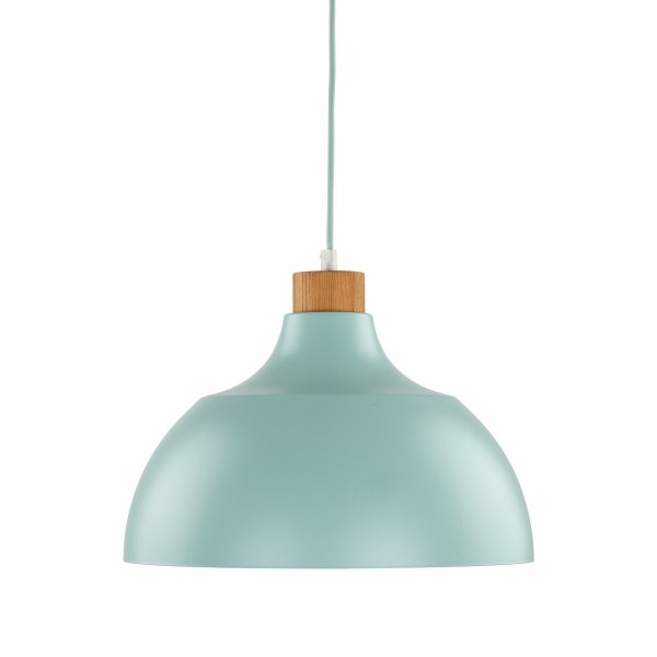 Minimalistyczna lampa wisząca w stylu rustykalnym kolor miętowy z elementem drewnianym CAP MINT 5901 TK-Lighting 