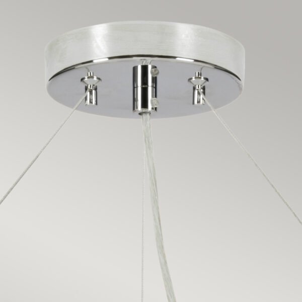 Lampa wisząca 86 cm Pearce 7 źródeł światła polerowany chrom jedwabny abażur minimalistyczna DL-PEARCE34-7LT-IV-PC ELSTEAD LIGHTING
