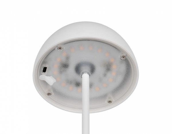 Lampka stołowa nocna LED biała półokrągła designerska nowoczesna ściemnialna do pokoju dziecięcego ORTIZ IP44 R55601131 Rl