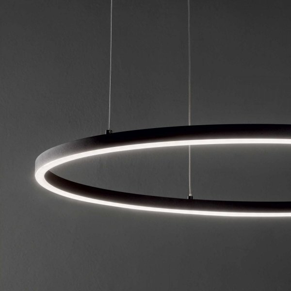 NOWOCZESNA LAMPA WISZĄCA RING LED CZARNA IDEAL LUX 304380 ORACLE SLIM SP D50 ROUND 4000K KOŁO