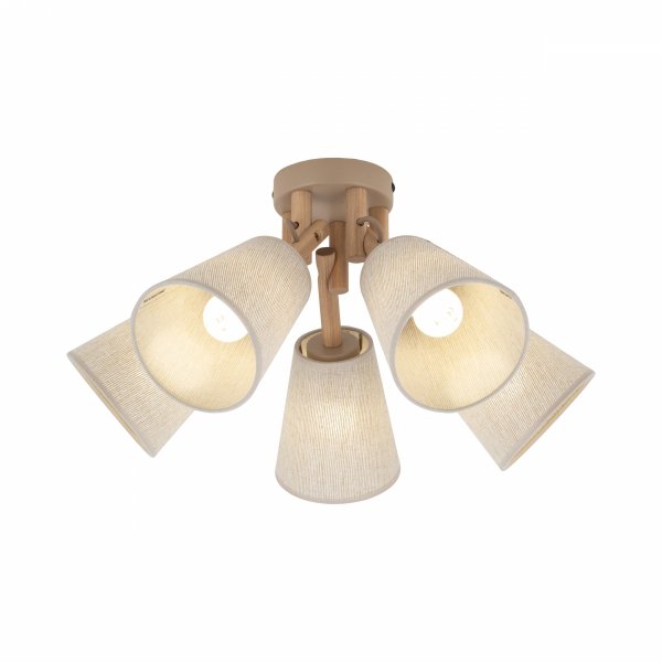 Nowoczesny plafon oprawa sufitowa brązowa abażurowa drewniana boho minimalistyczna klasyczna VAIO 11606 TK-Lighting