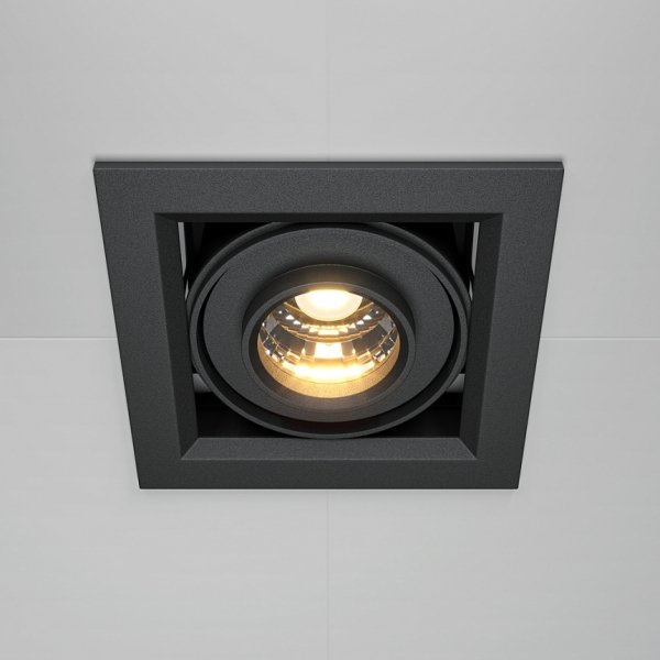 Czarna Oprawa Wpuszczana Downlight Metal Modern Maytoni DL093-01-10W3K-B