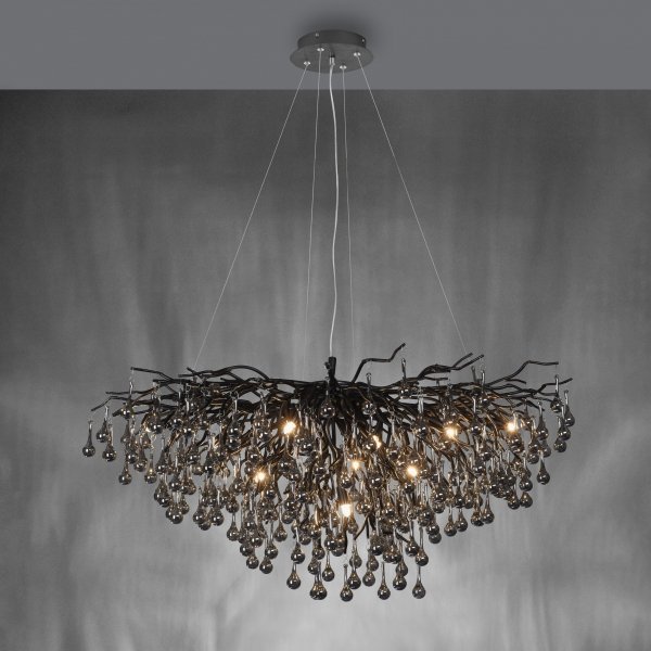 Lampa Wisząca ICICLE 2192-18 Zuma Line Czarny | Nowoczesny Żyrandol 11xG9