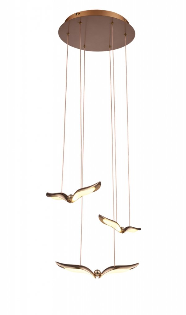 Designerska lampa wisząca GUFO 3 LED róźowe złoto 36 cm Step Into Design ST-DL8506