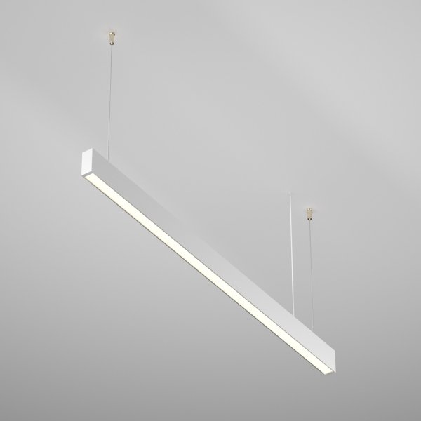Minimalistyczna nowoczesna lampa wisząca LED listwa aluminiowa biała regulacja wysokości Basis MAYTONI P051PL-36W2.7-6K-W 