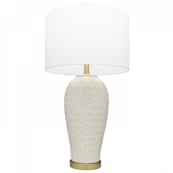 Ceramiczna Lampka Stołowa Glamour Biała MURCINA T01033BR-WH COSMO LIGHT