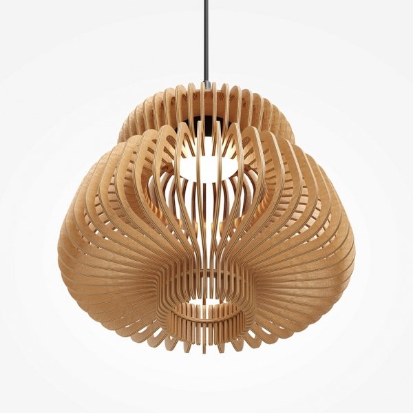 Nowoczesna lampa wisząca LED Maytoni Namiki MOD465PL-L12BK1 Drewniana jadalniana nad stół