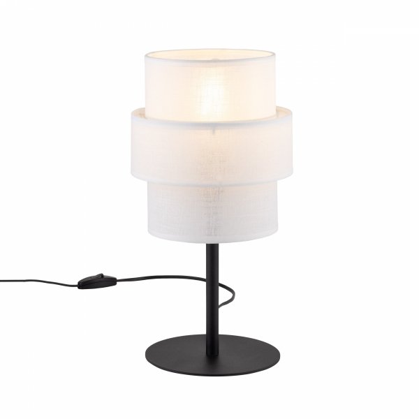 Dekoracyjna lampka stołowa nocna w stylu boho podwójny biały abażur do salonu jadalni sypialni CALISTO 5893 TK-Lighting