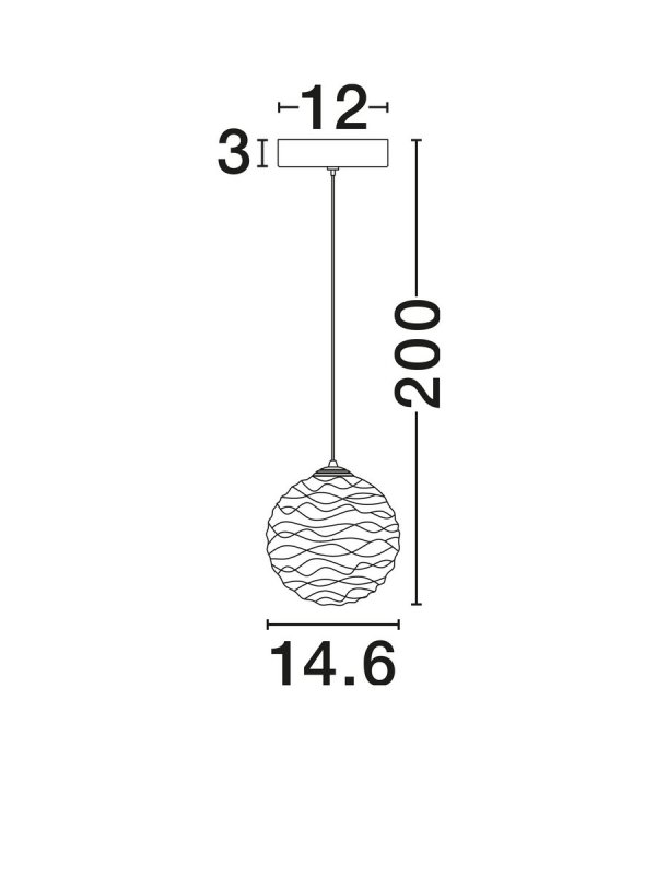 Lampa wisząca LED okrągła szklana designerska kula 14,6cm nowoczesna ALBORA LE45741 Luces Exclusivas