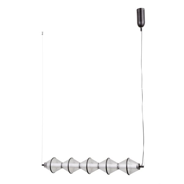 Lampa wisząca Fuente Italux PND-34395-5-BK ozdobna siatkowany klosz czarny mat