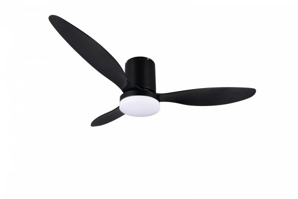 Nowoczesna lampa sufitowa z wiatrakiem LED czarna klasyczna minimalistyczna ściemnialna na pilota GÖTEBORG R64202132 Rl