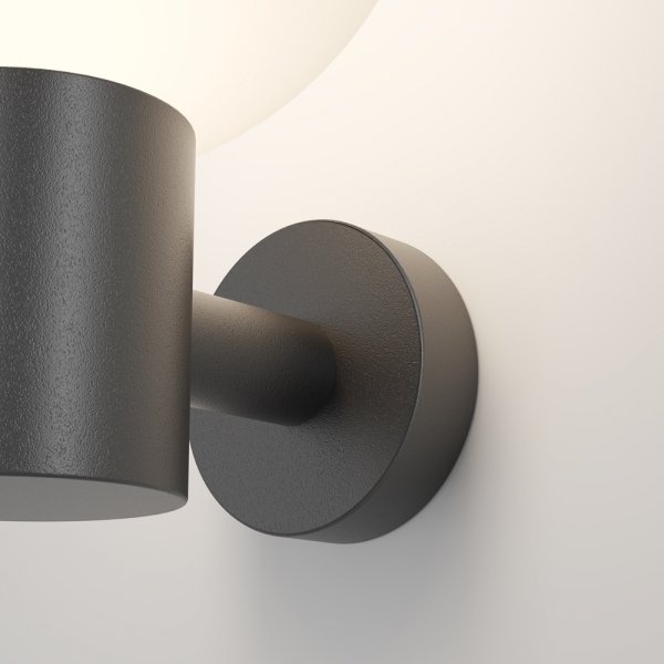 Nowoczesny kinkiet lampa ścienna zewnętrzna na elewację aluminium czarna z kulą Bold MAYTONI O598WL-01B