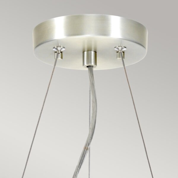 Lampa wisząca 36 cm Pearce 3 źródła światła polerowany chrom jedwabny abażur minimalistyczna DL-PEARCE14-3LT-IV-PC ELSTEAD LIGHTING