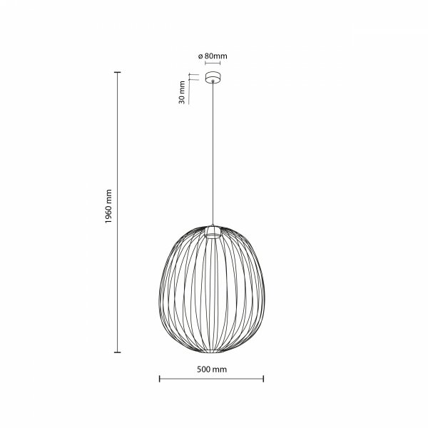 Beżowa lampa wisząca ażurowa druciana owalna minimalistyczna loftowa uniwersalna klasyczna SPHERA L 11303 TK-LIGHTING