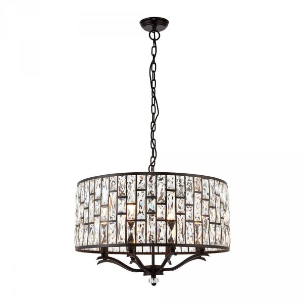 Kryształowa Lampa Wisząca Glamour Ciemny Brąz BELLE 69391 ENDON