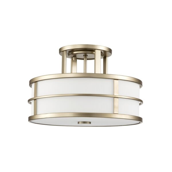 Nowoczesna Lampa sufitowa plafon Fusion Feiss FE-FUSION-SF-PNBR Naturalny mosiądz w stylu Art Deco