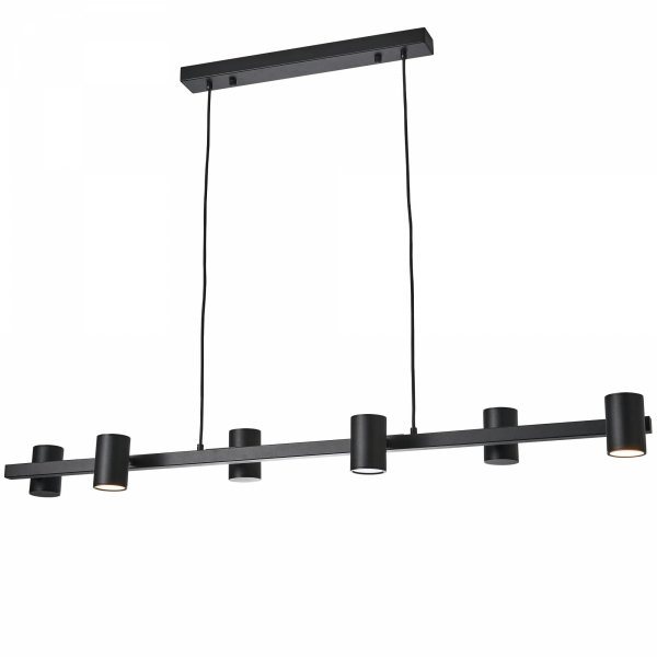 Lampa wisząca Noe Long do salonu do biura PL0111-BK Yaskr czarna GU10