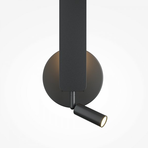 Minimalistyczny czarny kinkiet ścienny LED Combo Maytoni MOD214WL-L8B3K1