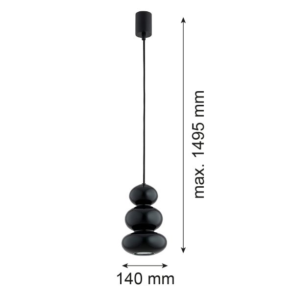Designerska lampa wisząca czarno ciemna zieleń szkło ORLANDO PLUS 8827