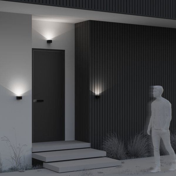 Nowoczesny kinkiet elewacyjny zewnętrzny LED aluminium grafitowy podświetlający ścianę Blow MAYTONI O435WL-L5GF3K