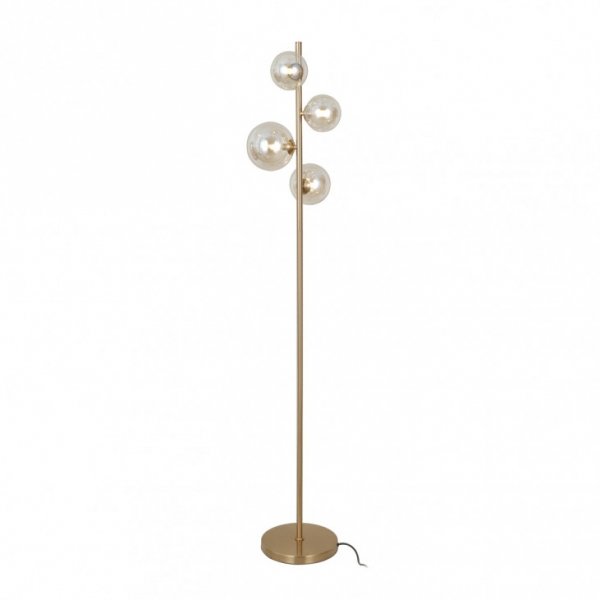 Lampa Stojąca W Kolorze Mosiądz Szklane Bursztynowe Klosze Kule CANELLO FL-406007-4-HBR ITALUX