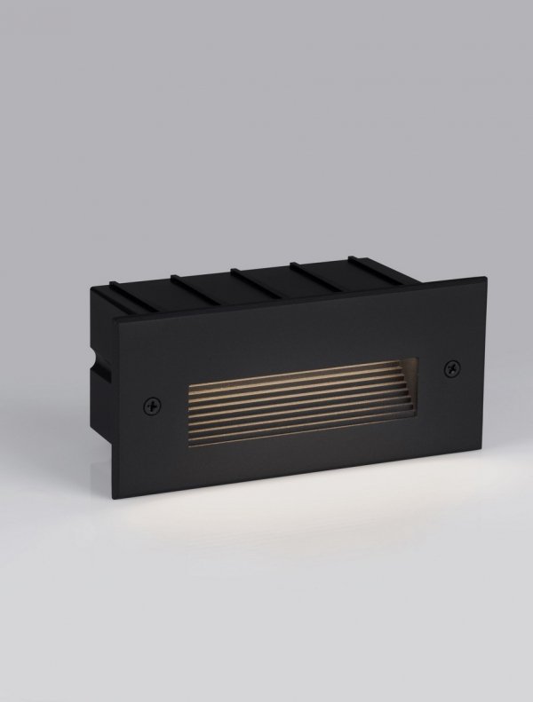 Oprawa wpuszczana kinkiet LED czarna prostokątna minimalistyczna nowoczesna IP65 CENDILO LE75317 Luces Exclusivas