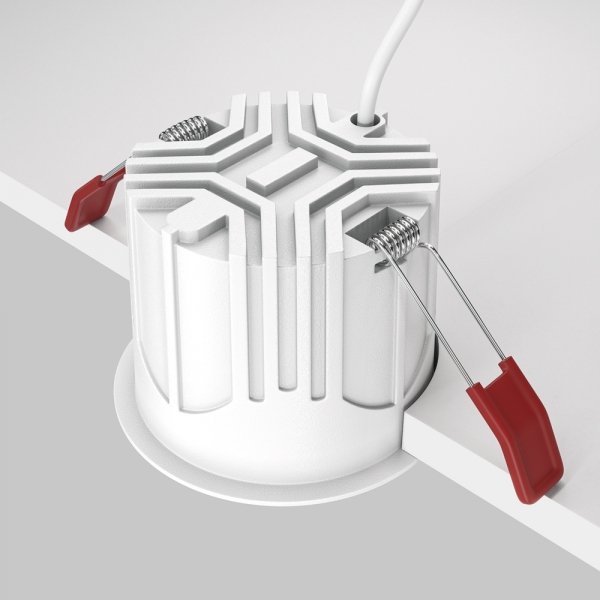 Lampa wpuszczana w sufit minimalistyczna aluminium biała okrągła Alfa LED MAYTONI DL043-01-15W2.7K-RD-W-DE