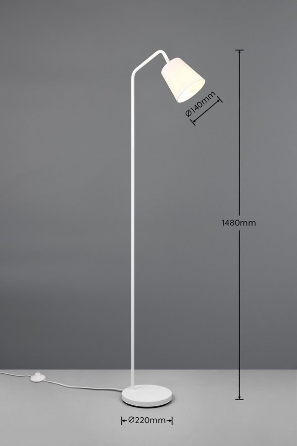 Biała Dekoracyjna Lampa Podłogowa BUDDY R41721031 RL