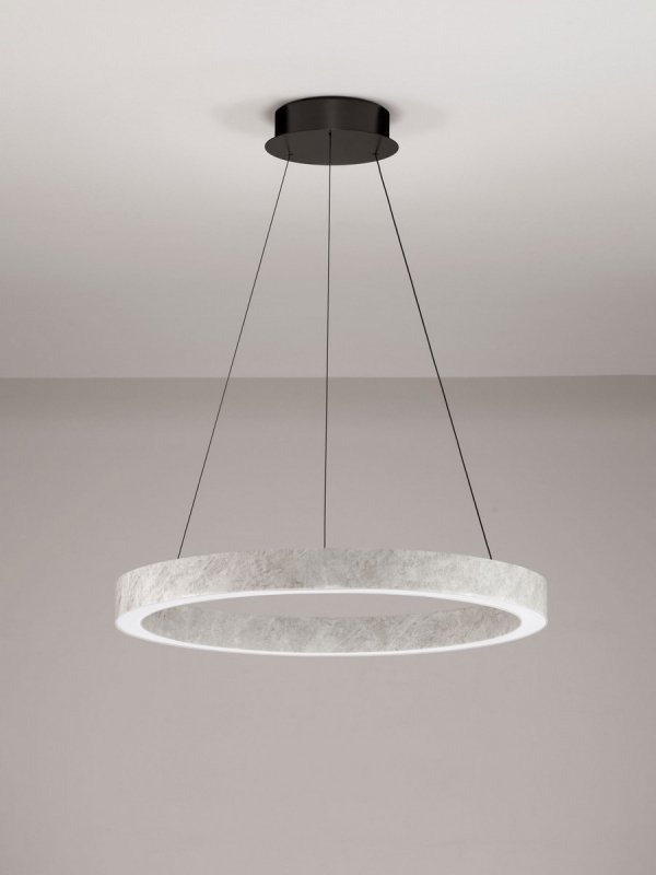 Lampa wisząca biało-czary ring Luces Exclusivas