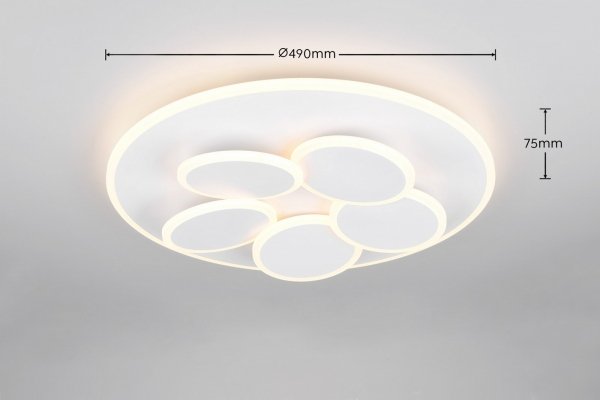 Designerska Lampa Sufitowa plafon LED 35W MANDALA TRIO 653210631 biała pilot w zestawie