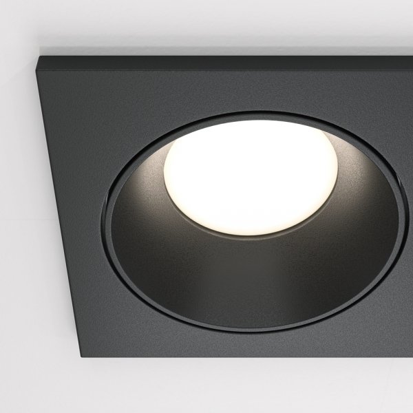 Lampa wbudowana wpuszczana w sufit 2-płomienna aluminiowa czarna prostokąt Zoom MAYTONI DL033-2-02B