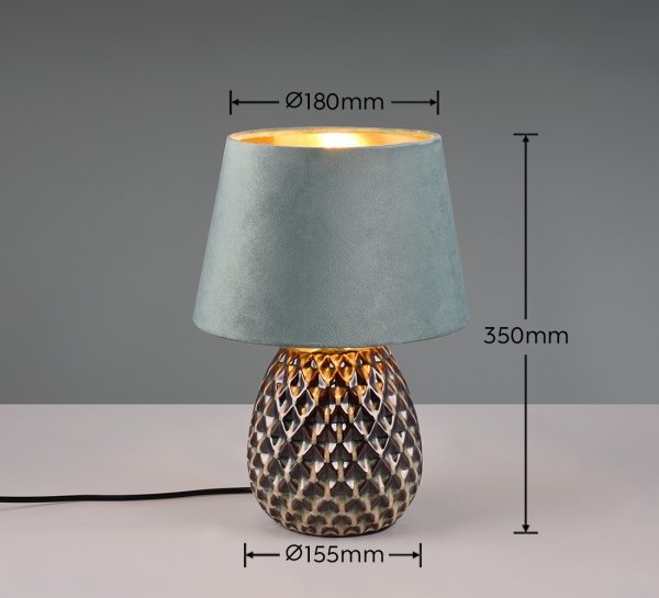 Nowoczesna Dekoracyjna Lampka Stołowa Z Abażurem w Kolorze Zielonym ARIANA R51531915 RL