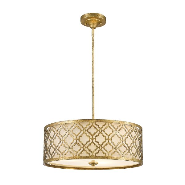 Duża lampa wisząca Arabella 3 źródła światła postarzane złoto orientalna okrągła GN-ARABELLA-P-L ELSTEAD LIGHTING