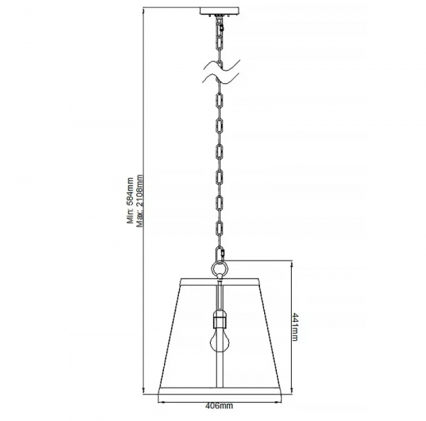Klasyczna lampa wisząca z dekoracyjnym szklanym kloszem w stylu nowojorskim Harrow - 1 polerowany nikiel FE-HARROW-P-M Feiss 