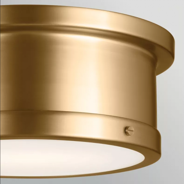  Designerski Średni Plafon Serca Szczotkowany Naturalny Mosiądz 2x E27 Elstead Lighting KL-SERCA-F-M-BNB 