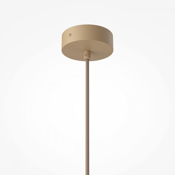 Lampa wisząca szklana kula z kamienną ozdobą beżowa designerska dekoracyjna minimalistyczna TAVO MOD453PL-01BG Maytoni