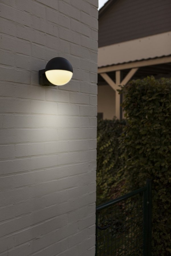 Lampa zewnętrzna kinkiet nowoczesna minimalistyczna kula szara aluminiowa LOOMA IP54 5138001118 LUTEC